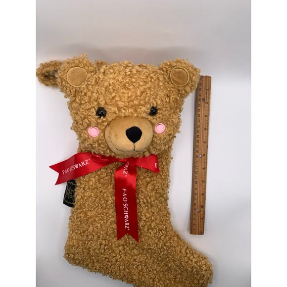 Christmas Stocking Vintage FAO Schwartz Teddy Bear - Picture 5 of 12